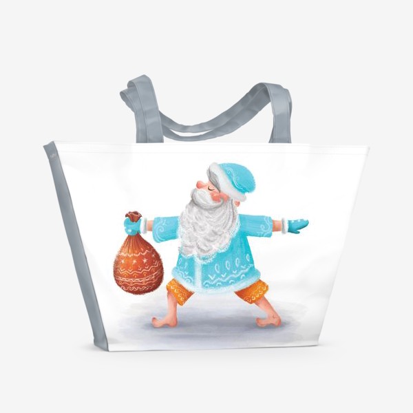 Пляжная сумка «Йога. Дед Мороз»