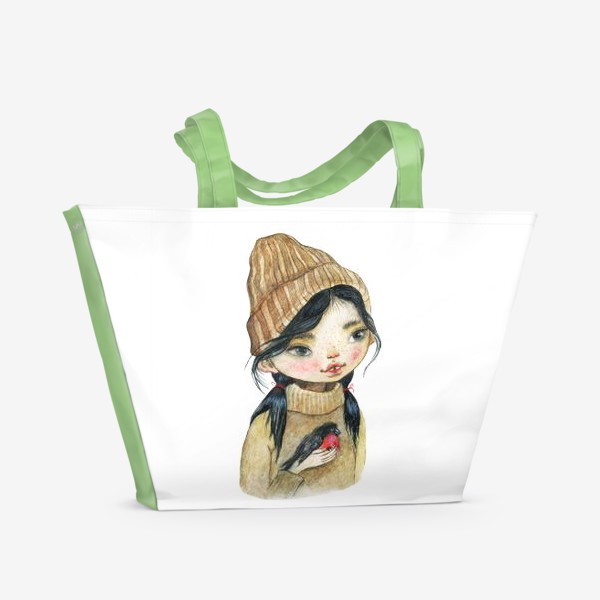 Пляжная сумка «девочка со снигерем»