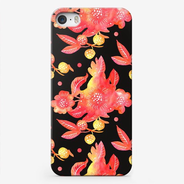 Чехол iPhone «Яркий паттерн со стилизованными цветами»