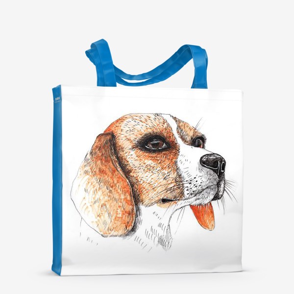 Сумка-шоппер «Собака Бигль Рисунок»
