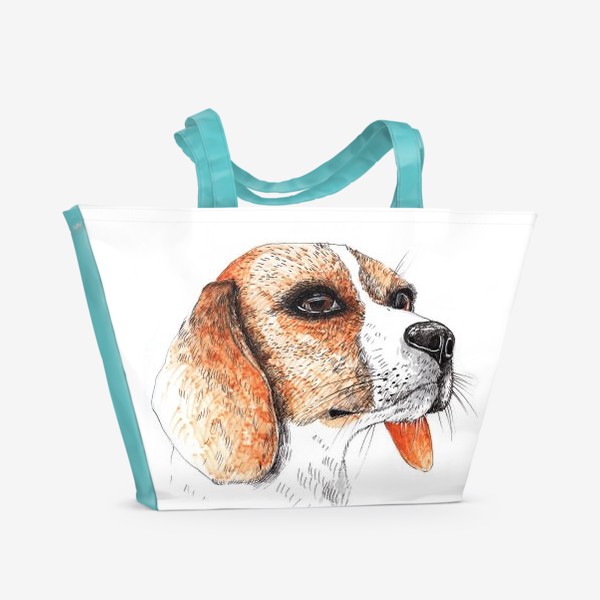 Пляжная сумка «Собака Бигль Рисунок»