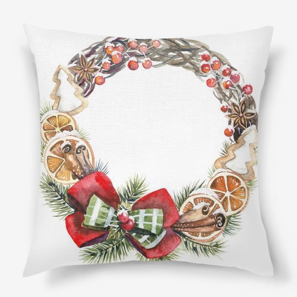Подушка «рождественский венок»