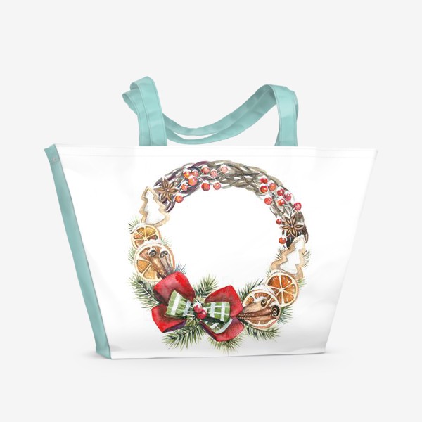 Пляжная сумка «рождественский венок»