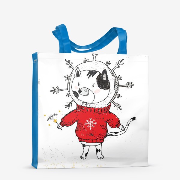 Сумка-шоппер «Котик-снежинка»