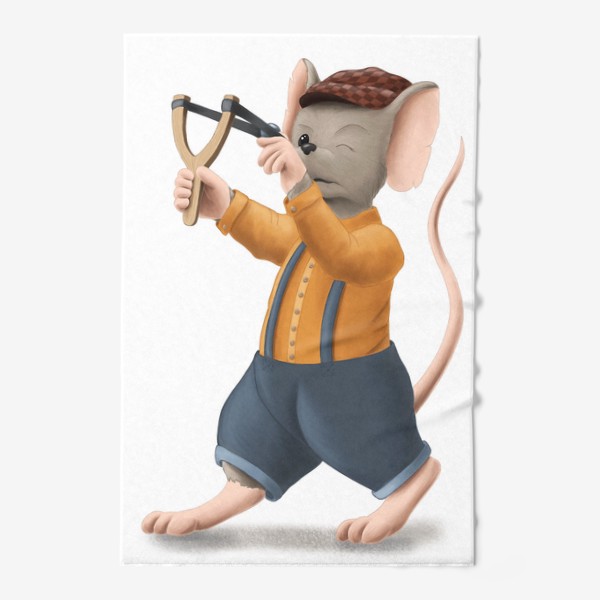 Полотенце «Мышонок с рогаткой»