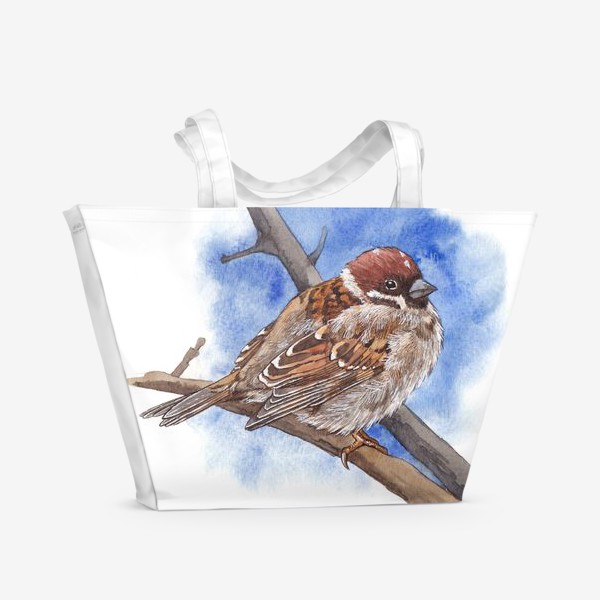 Пляжная сумка «Птичка Воробей»