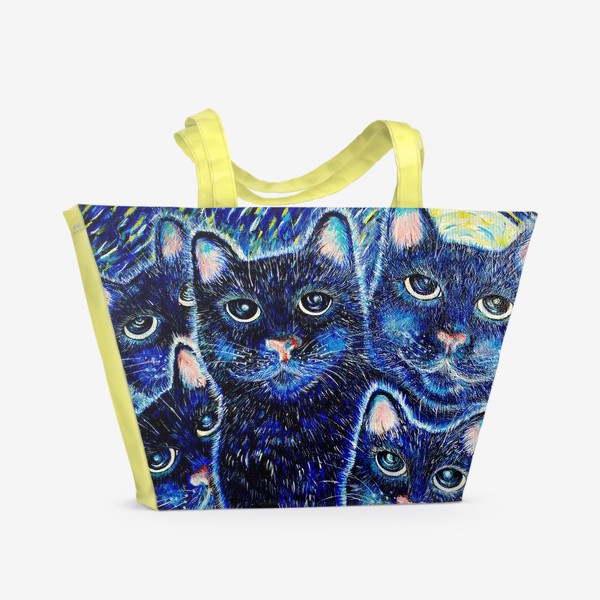Пляжная сумка «Полнолуние. Коты»