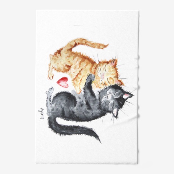 Полотенце «Влюблённые коты»