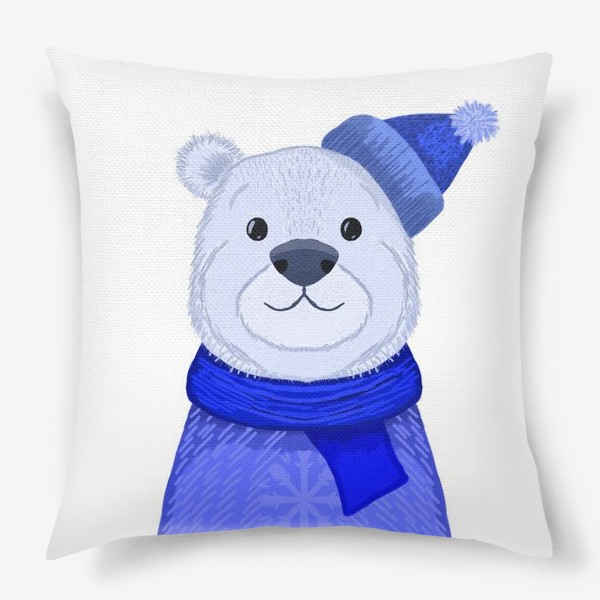 Подушка «Медведь в шапке и свитере»