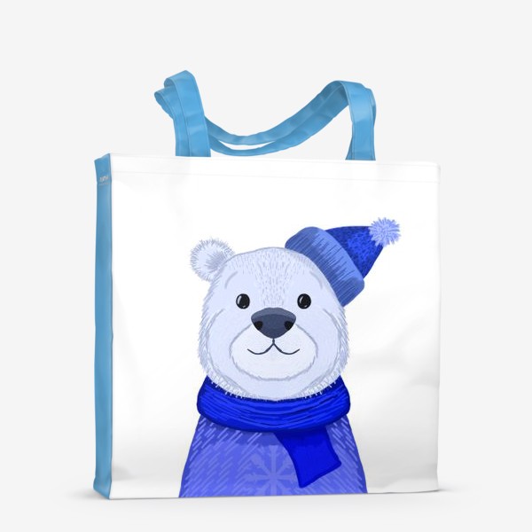 Сумка-шоппер «Медведь в шапке и свитере»