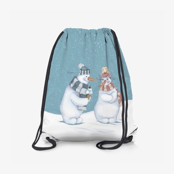 Рюкзак «Влюбленные снеговики»