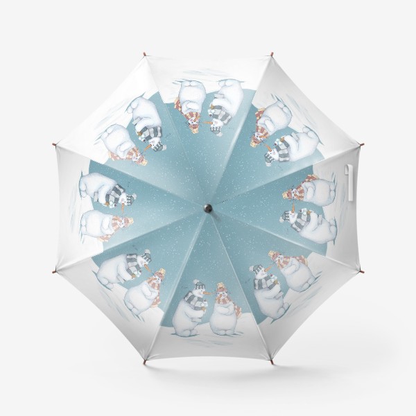 Зонт «Влюбленные снеговики»