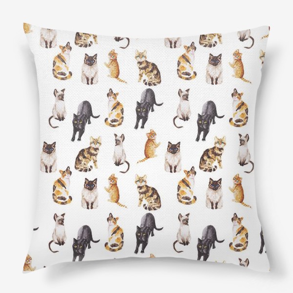 Подушка «Акварельные котики»