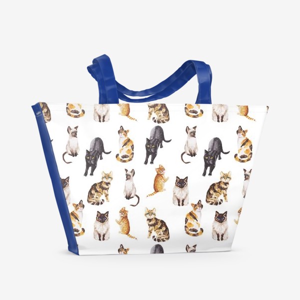 Пляжная сумка «Акварельные котики»