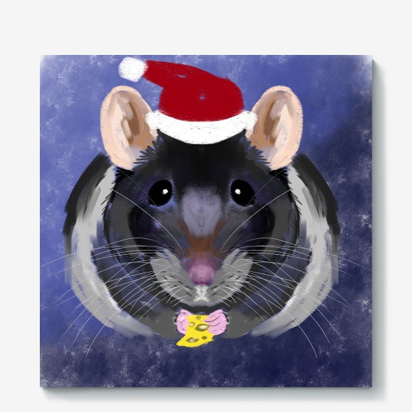 Холст «новогодняя крыса»