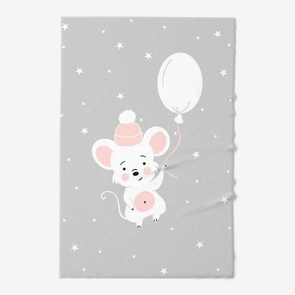 Полотенце «Мышонок на шарике, мышка, детское, Новый год,»