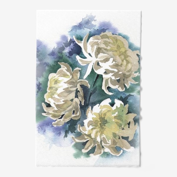 Полотенце «Белые хризантемы»