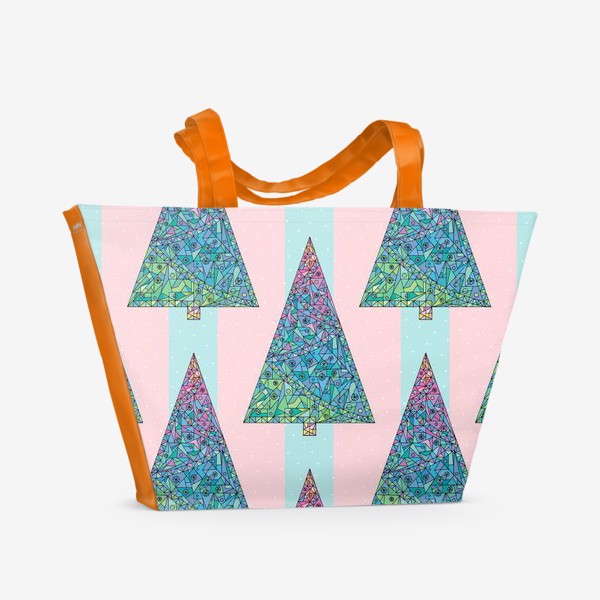 Пляжная сумка &laquo;Елки кристаллы геометрические&raquo;