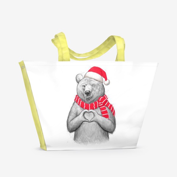 Пляжная сумка «Новогодняя медведица»