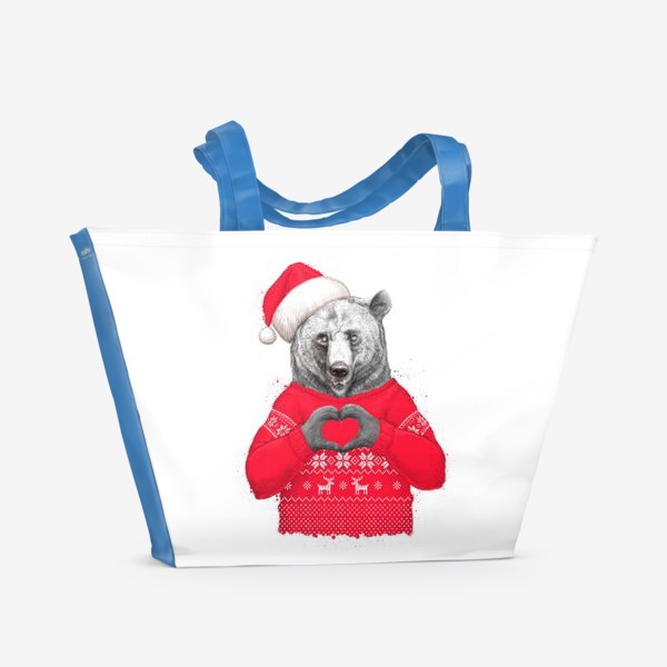 Пляжная сумка «Новогодний медведь»