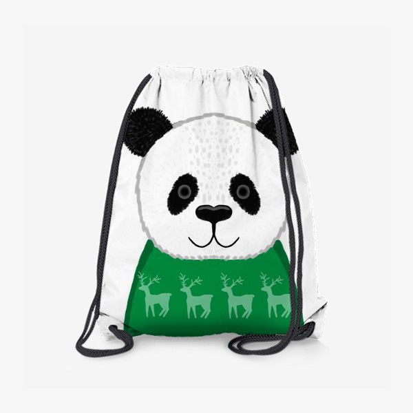 Рюкзак «Панда в свитере с оленями»