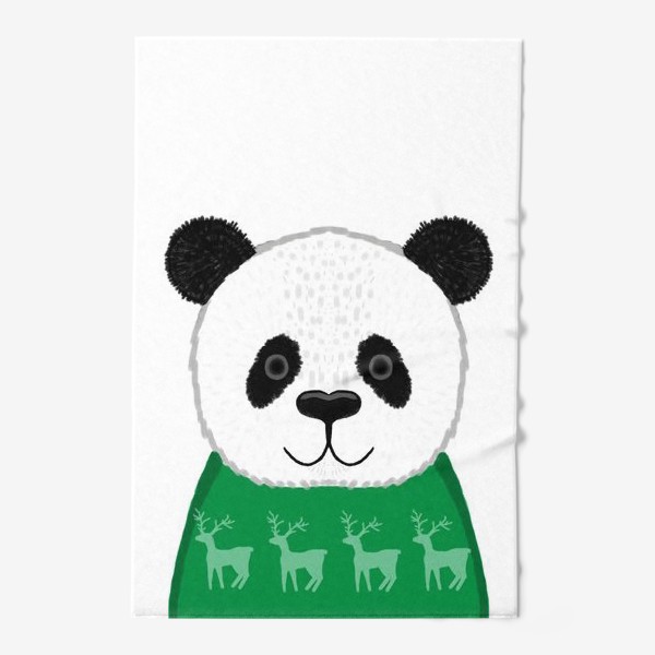 Полотенце «Панда в свитере с оленями»