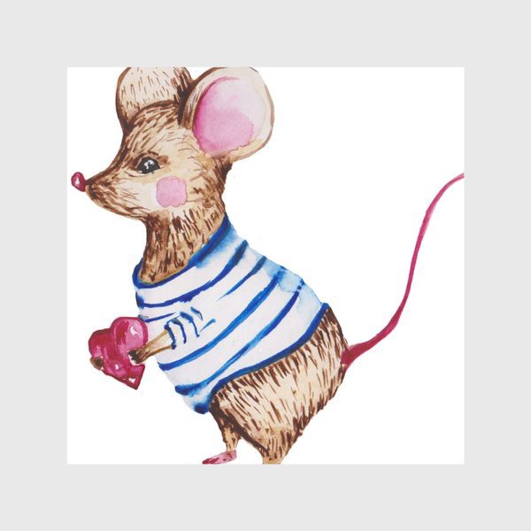 Шторы «Мышь с сердцем »