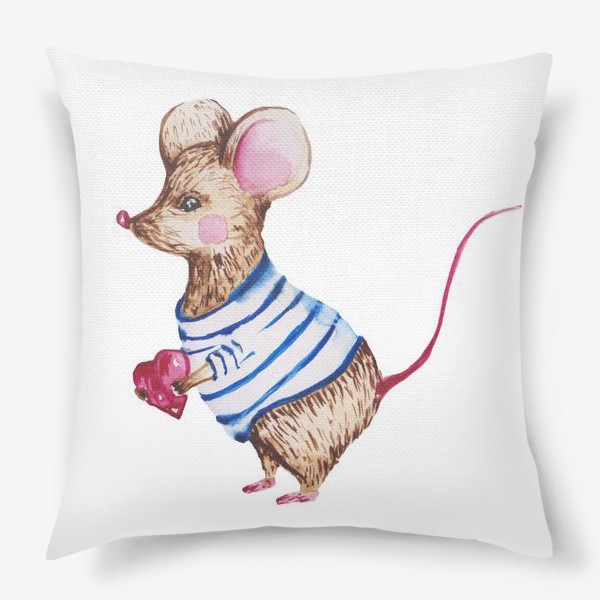 Подушка «Мышь с сердцем »