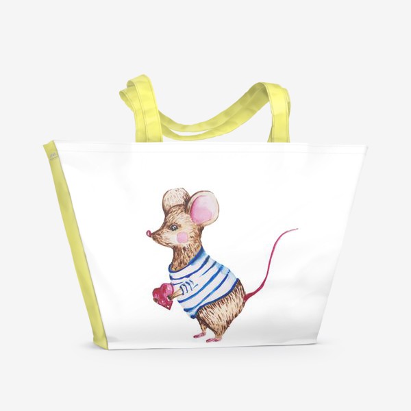 Пляжная сумка «Мышь с сердцем »