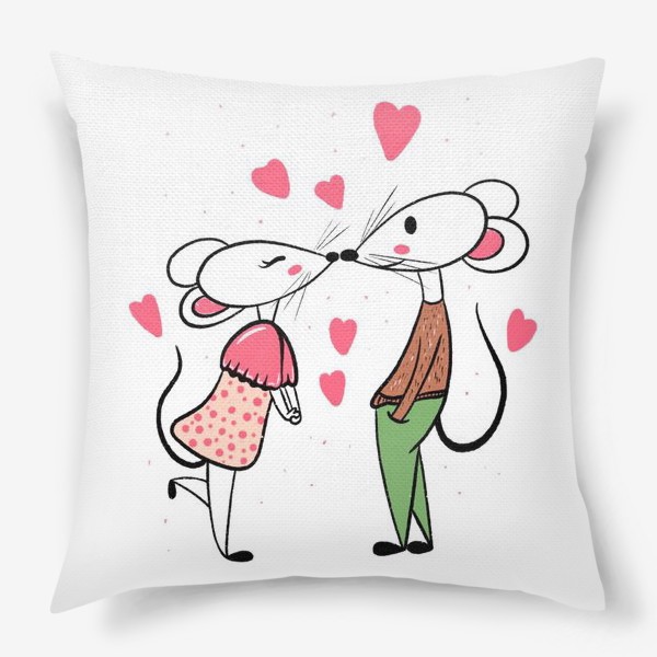 Подушка «Влюблённые мышки »