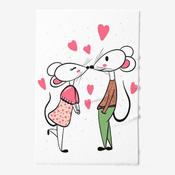 Полотенце «Влюблённые мышки »