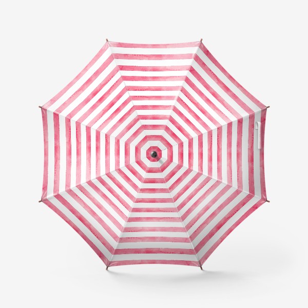 Зонт «Красные полоски на белом фоне. Новогодний классический акварельный паттерн »