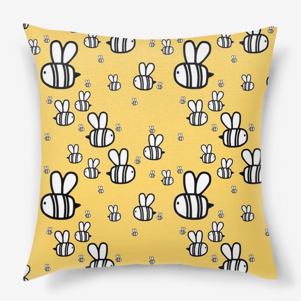 Подушка «Принт с милыми толстыми пчелками»