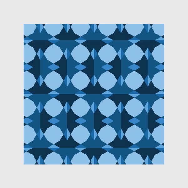 Шторы «орнамент синий граненые круги»