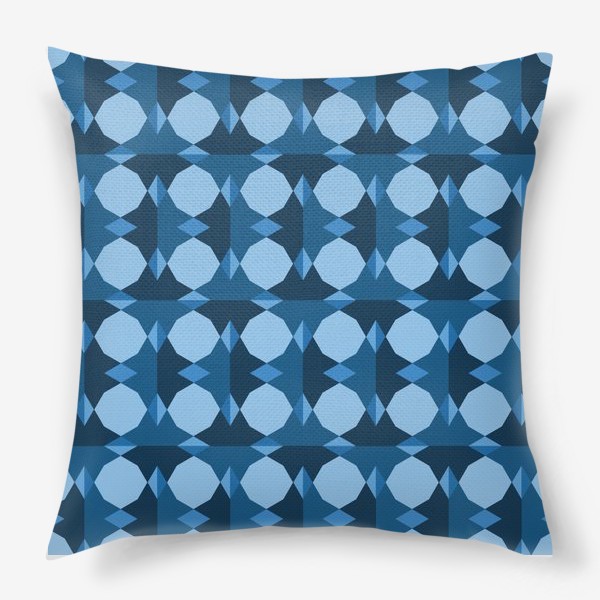 Подушка «орнамент синий граненые круги»
