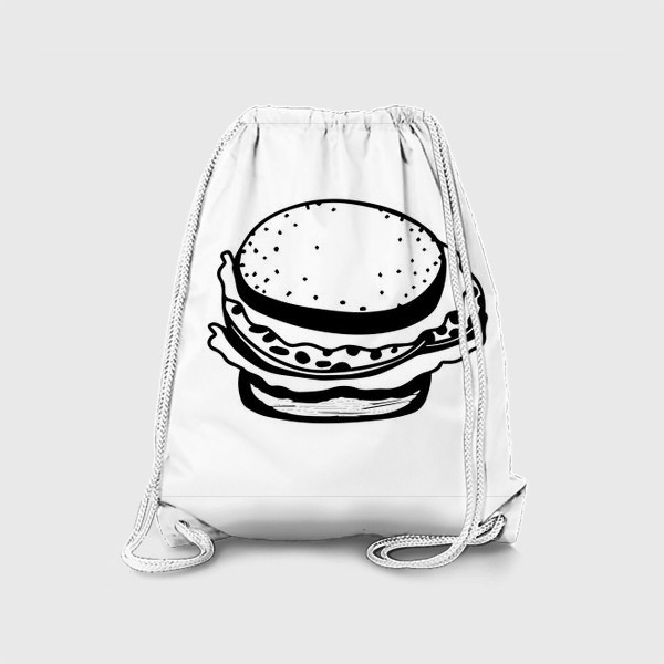 Рюкзак «Бургер с колбасой черно-белый »
