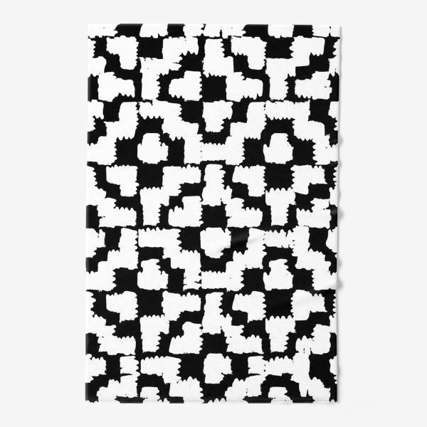 Полотенце «Элегантный арабский черно-белый узор в стиле модерн»