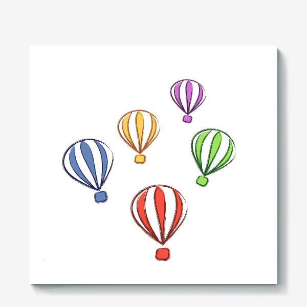 Холст &laquo;цветные воздушные шары&raquo;