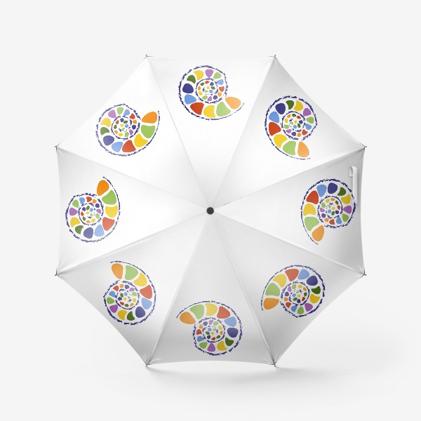 Зонт «цветная ракушка, отпечаток»