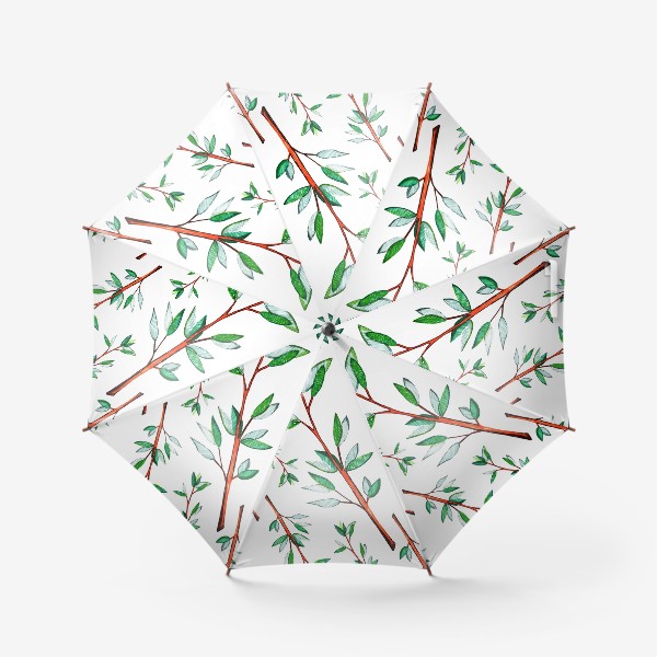 Зонт &laquo;Зеленая веточка графика цветным карандашом&raquo;