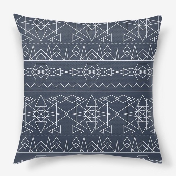 Подушка «Синий геометрический паттерн»
