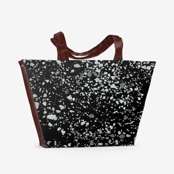Пляжная сумка «Текстура натурального камня черный Мрамор»