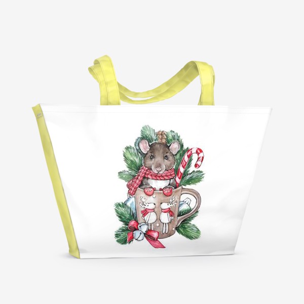 Пляжная сумка &laquo;Новогодняя мышка&raquo;