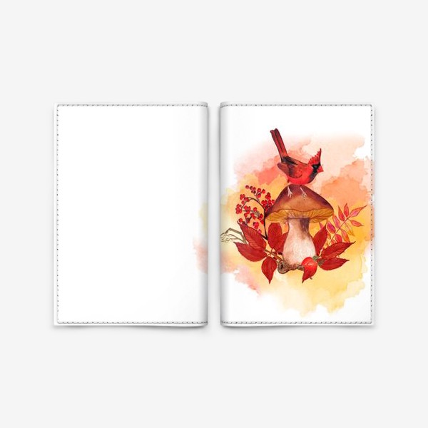 Обложка для паспорта «кардинал птица»
