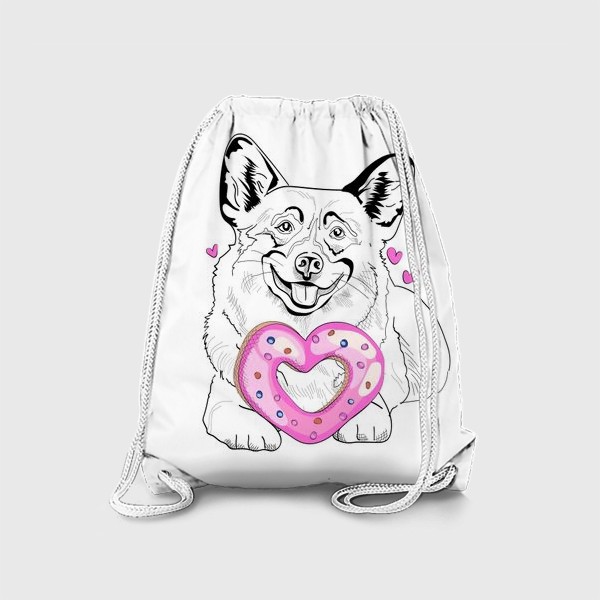 Рюкзак «Милая собака с пряником ко Дню Святого Валентина»