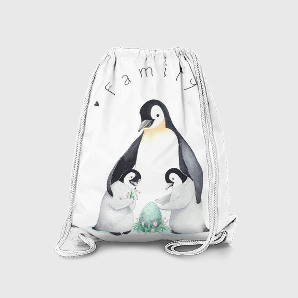 Рюкзак «Семья пингвинов с яйцом»