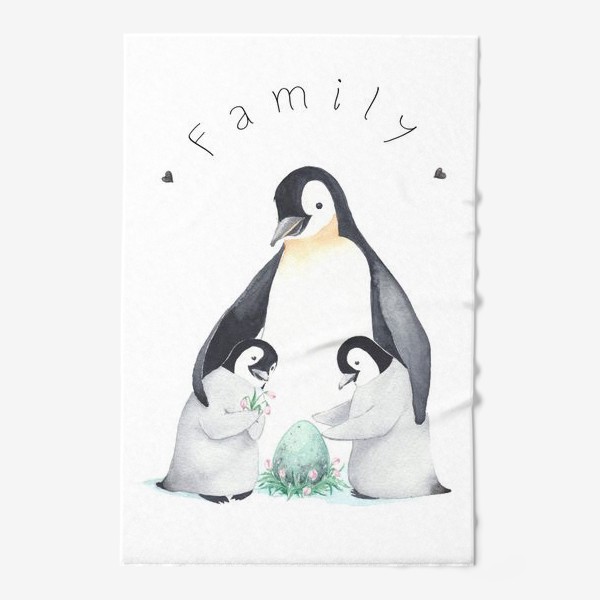Полотенце «Семья пингвинов с яйцом»