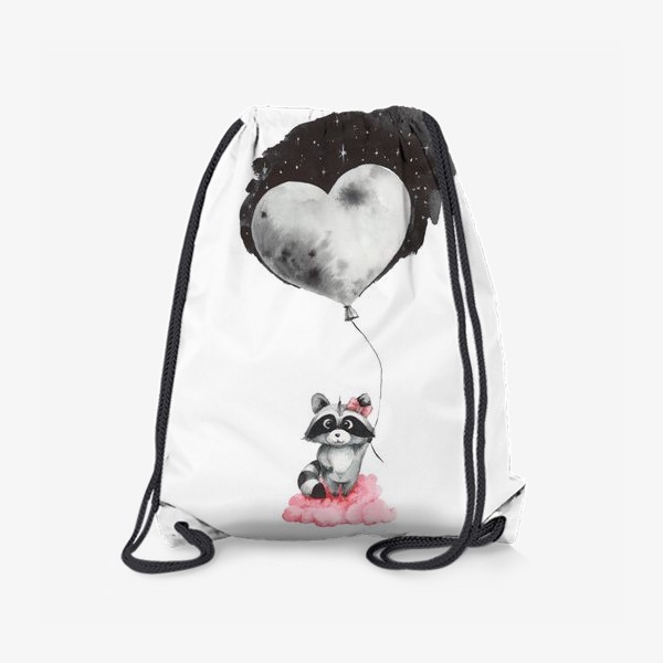 Рюкзак «Енот-девочка с воздушным шаром-луной»