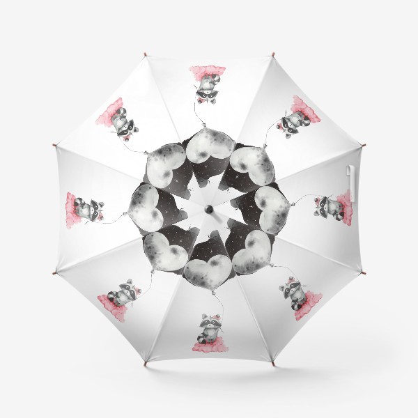 Зонт «Енот-девочка с воздушным шаром-луной»