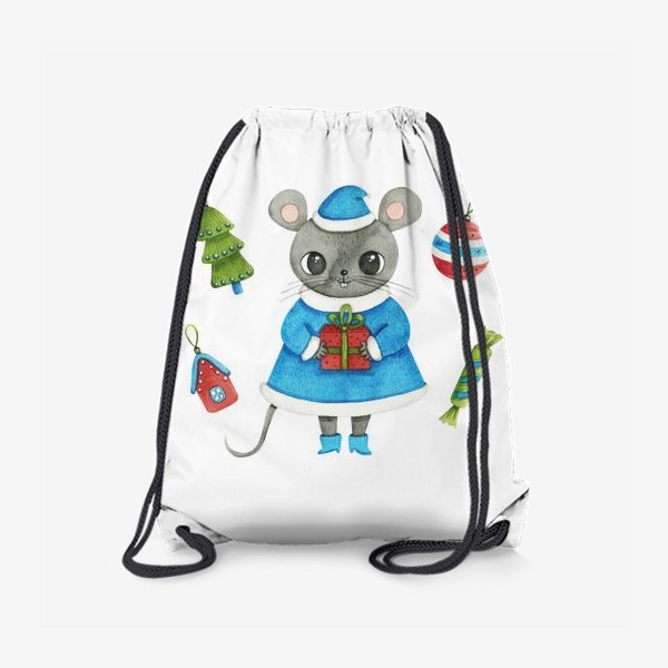 Рюкзак «Мышка-снегурочка с подарком »